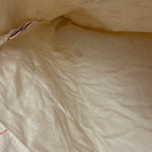 Birds n Bees Cream & Red Strawberry Patch Print Open Canvas Tote - Picture 6 of 8